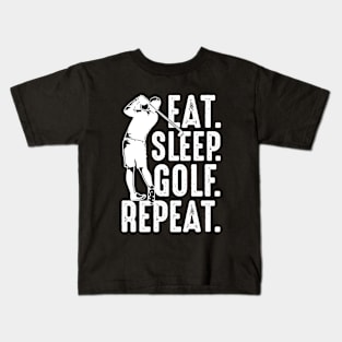 Eat sleep golf repeat Kids T-Shirt